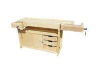 Верстак столярный из дерева Люкс (сосна) с тумбой Практик