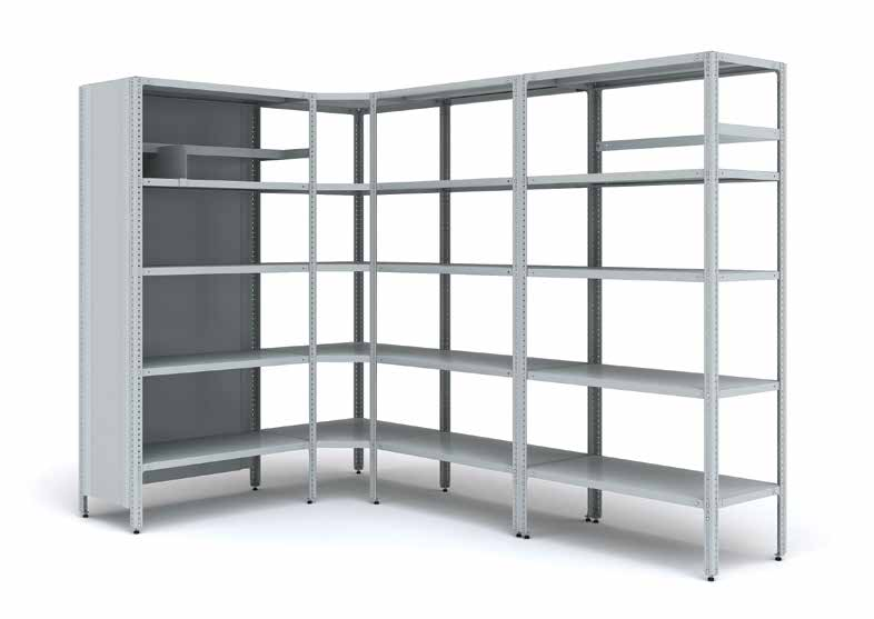 Стеллаж угловой МС 500 2000x1000x300 (8 полок)