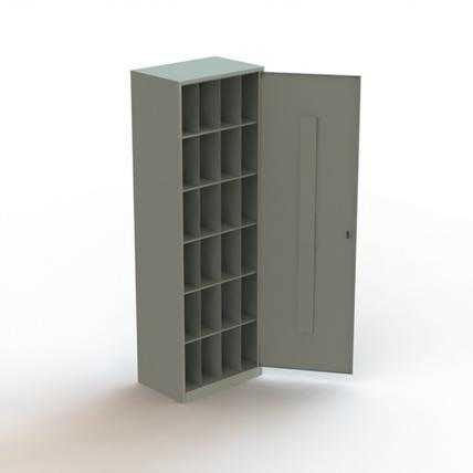 Металлический шкаф для противогазов ХПГ-24-600 с дверью