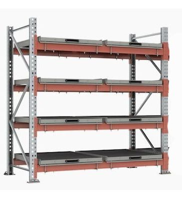 Стеллаж для склада с выкатными платформами (4 яруса)