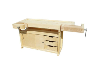 Верстак с тисками Проф (бук-сосна) с тумбой Практик