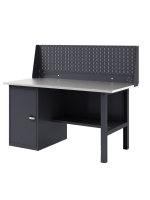 Верстак GREENBERG с перфопанелью одинарной с тумбой 1400мм